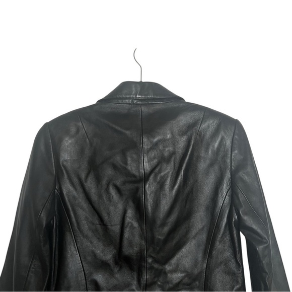 Vakko Sport Black 100% Leather Blazer Jacket XS - Picture 5 of 12